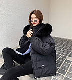 Зимова молодіжна куртка жіноча пуховик оверсайз, фото 8