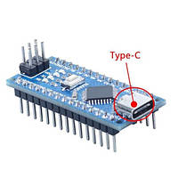 Arduino Nano V3.0 Atmega328P, CH340, TYPE-C, распаянный