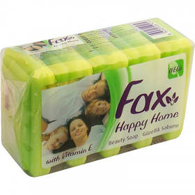 Мило тверде Fax Happy Home Vitamin E, 5*60 г (екопак) Зелене факс