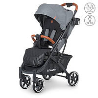 Коляска дитяча ME 1090-1 LOONA Smoke Gray (1шт) прогулянка,дощ,моск,підсклян,сумка,4пол.спін,темн.сiр.