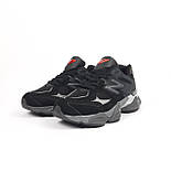 Чоловічі кросівки New Balance 9060 весна-осінь замша демісезонні чорні. Живе фото, фото 5