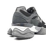 Чоловічі кросівки New Balance 9060 весна-осінь замша демісезонні чорні. Живе фото, фото 8