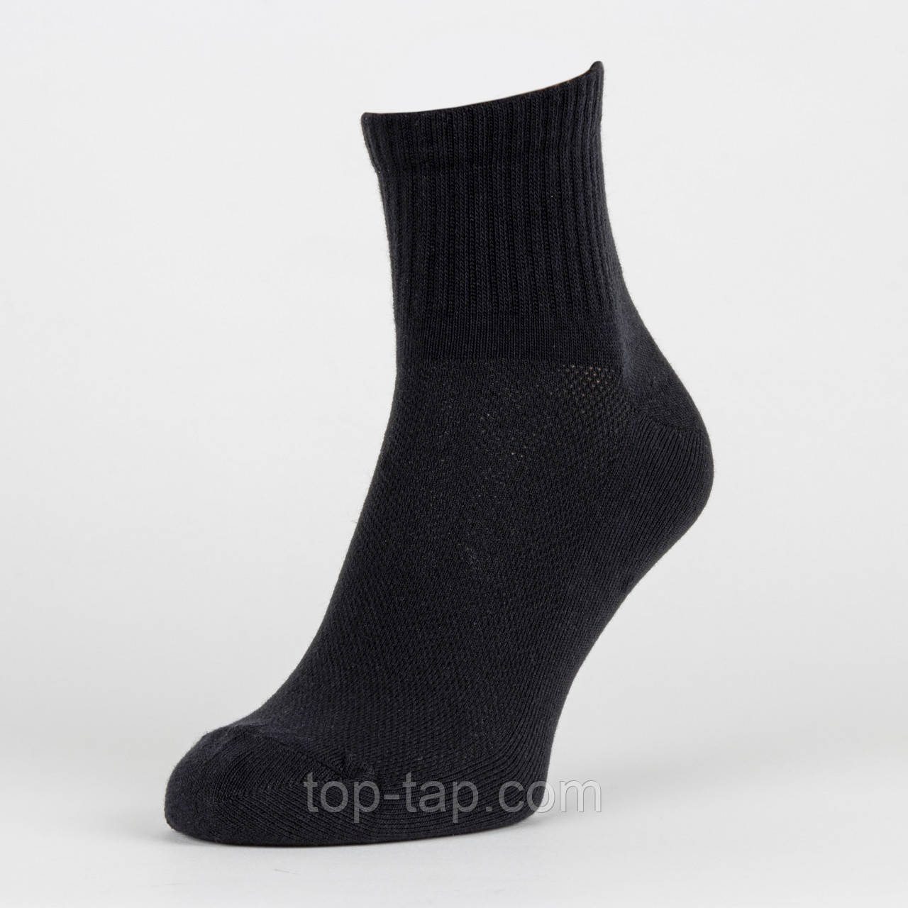 Шкарпетки жіночі в сітку спортивні середні чорні