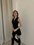 Жіночий чорний комбінезон із шортами, фото 2
