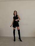 Жіночий чорний комбінезон із шортами, фото 5