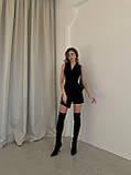 Жіночий чорний комбінезон із шортами, фото 4
