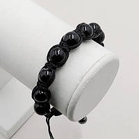 Браслет Шамбала Чорний Агат 10 мм