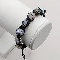 Браслет Шамбала 10 мм Мармуровий Агат з Огранкою