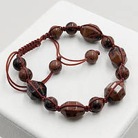 Браслет Шамбала 14х10 мм Обсидіан Махагон з Огранкою