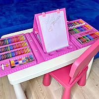 Детский чемодан для рисования (208 предметов), Подарочный набор для рисования, Чемодан для творчества, IOL