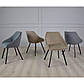 Кухонні стільці з підлокітниками Pepio сірі з оксамитовою оббивкою на чорних металевих ніжках, фото 3