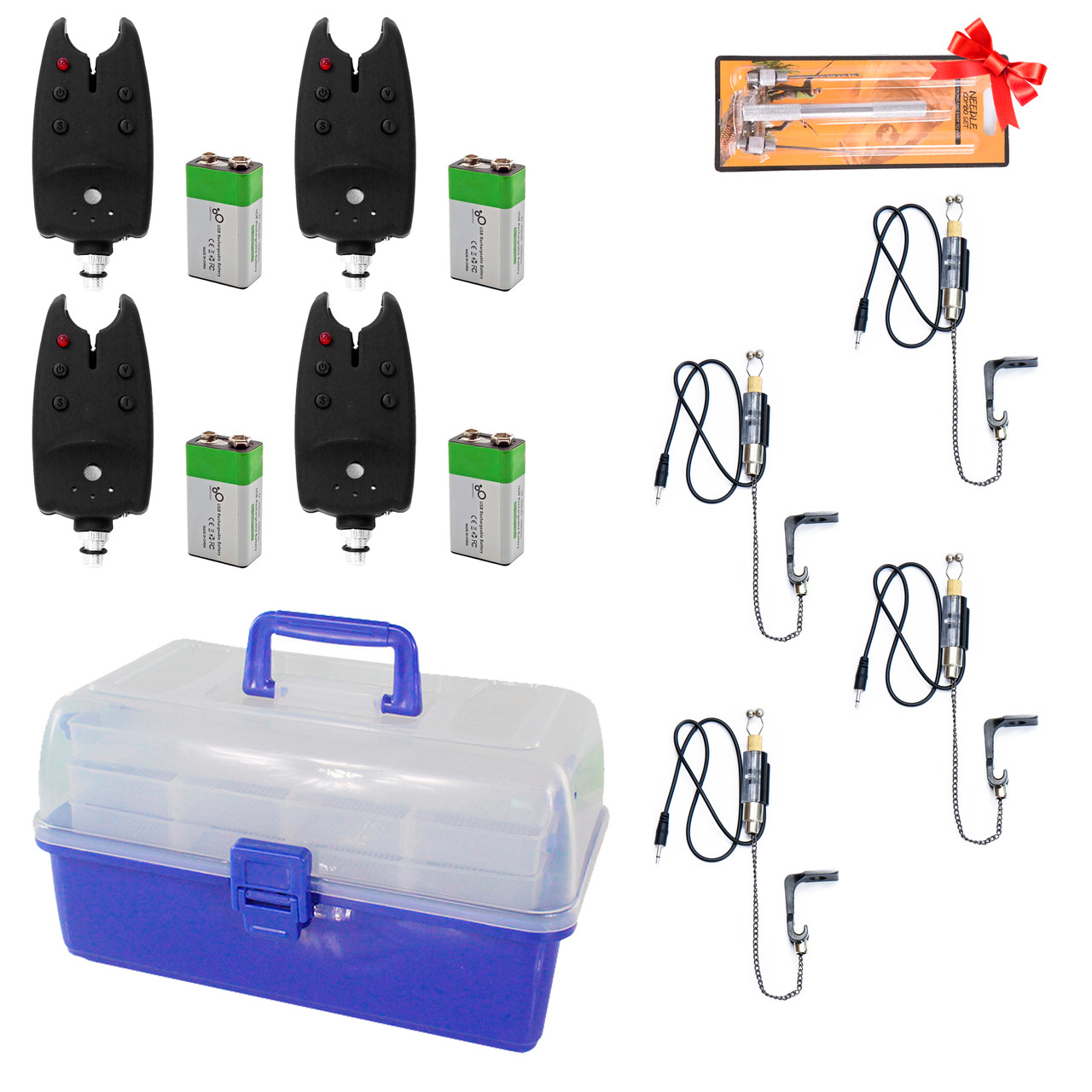 Комплект сигналізаторів Caiman та свінгерів + ящик на 3 полички, фото 1