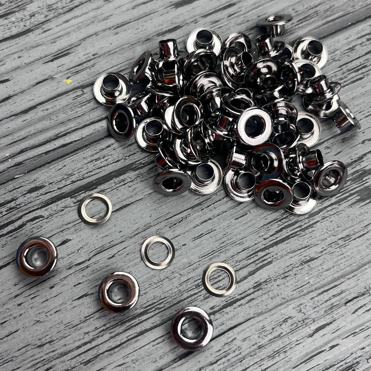 Неіржавкий люверс 4 мм темний нікель Глянсовий (100 шт.уп.)