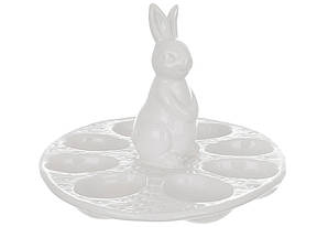 Блюдо керамічне для 8 яєць з кроликом D26см BonaDi 733-701