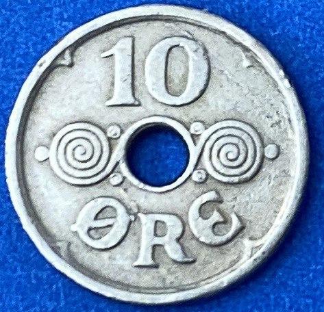 Монета Данії 10 ере 1924 р.