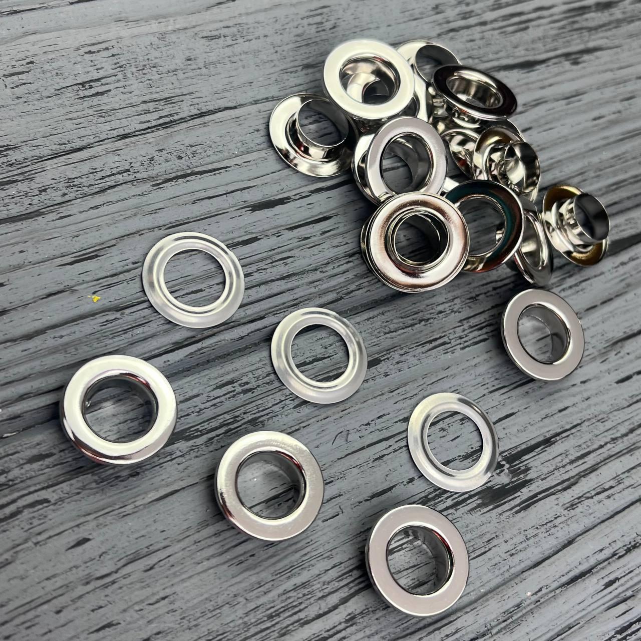 Нержавіючий люверс 10 мм нікель Глянсовий (1000 шт.уп.)