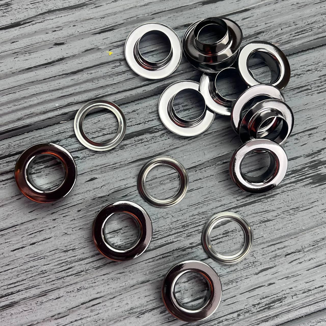 Нержавіючий люверс 20 мм темний нікель Глянсовий (50 шт.уп.)