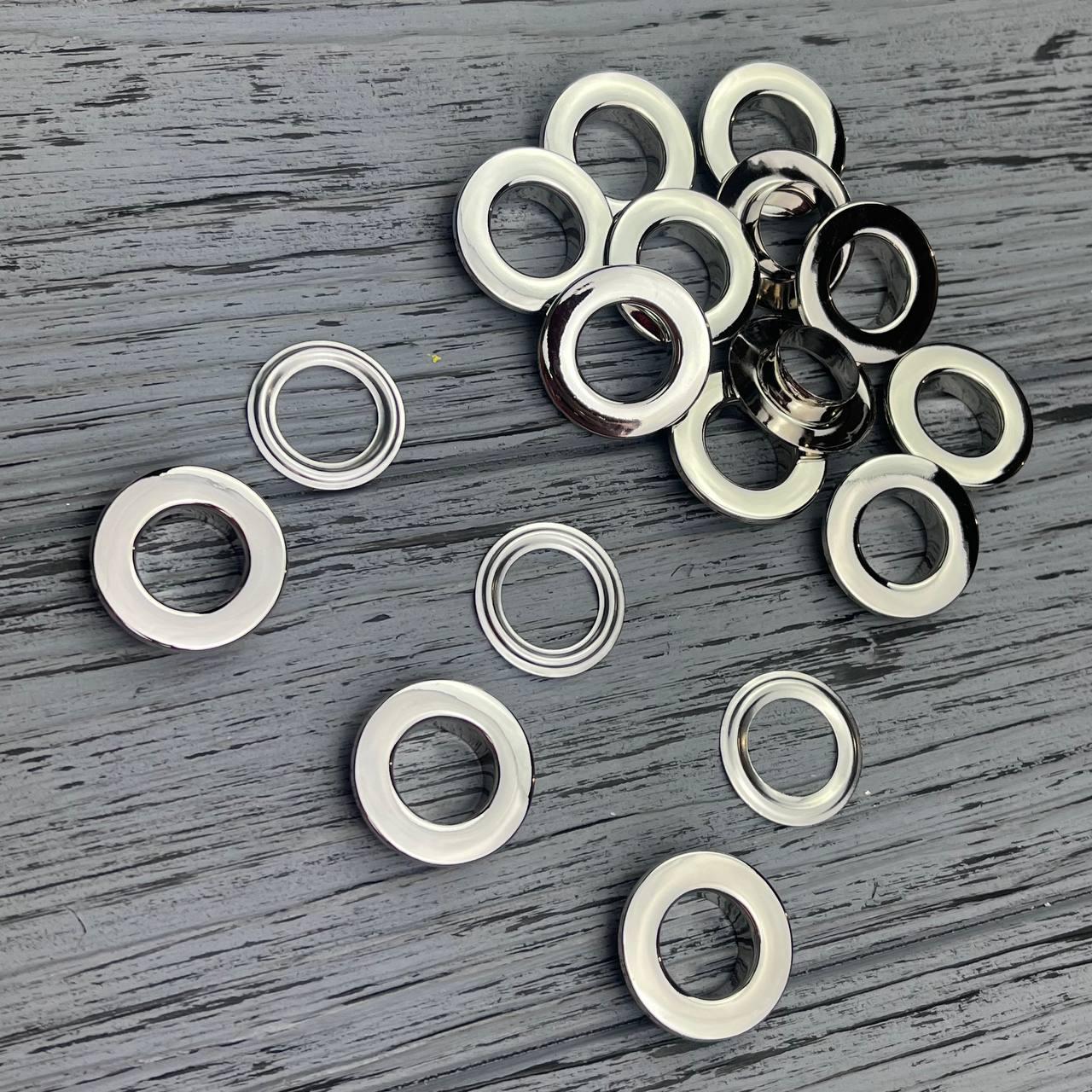 Нержавіючий люверс 20 мм нікель Глянсовий (50 шт.уп.)