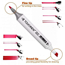 Набір двосторонніх маркерів для малювання та скетчингу Touch, в пластиковому боксі 36кол., фото 3