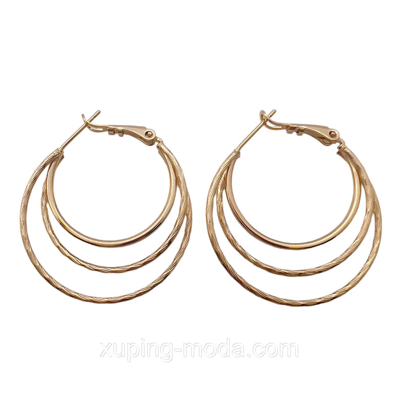 30 мм. Сережка кільця xuping. 18k, фото 1