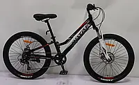 Спортивный алюминиевый велосипед Corso «OPTIMA» 24 дюйма TM-24811 Shimano, 7 скоростей / черный
