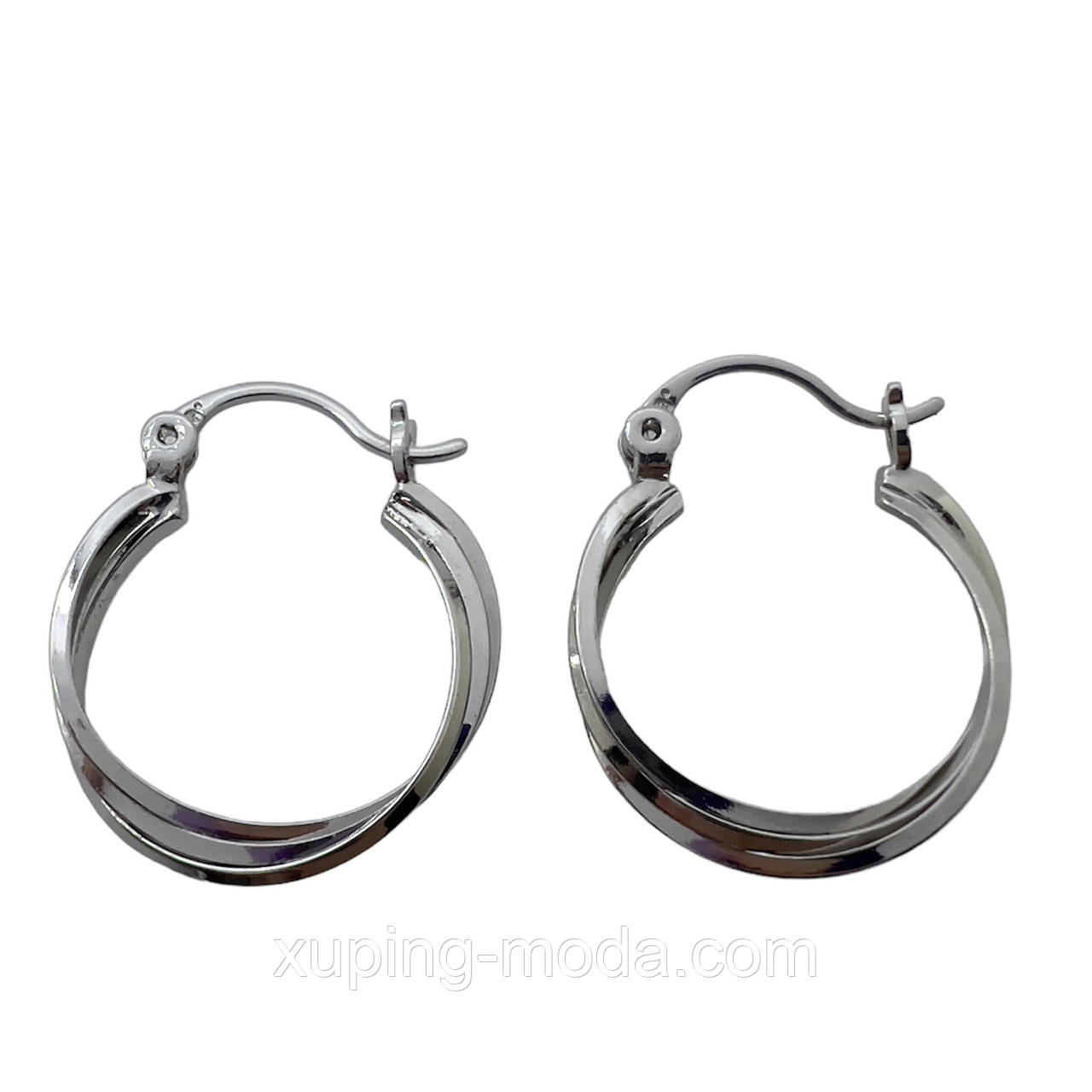 20 мм .Сережки кільця xuping. Родій, фото 1