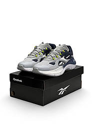 Чоловічі кросівки Reebok Zig Kinetica || Grey Navy (Сірі) Взуття Рібок Зиг Кинетика текстиль нейлон демісезон