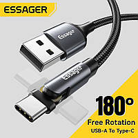 Поворотний 180 кабель Essager 2м USB-A to Type-C