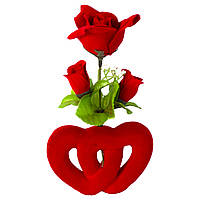 Сердца красные с розами