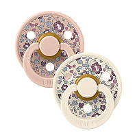 Пустушка BIBS x Liberty Colour Latex Round – Eloise Blush / Ivory Mix (2шт в упаковці) 0-6міс.