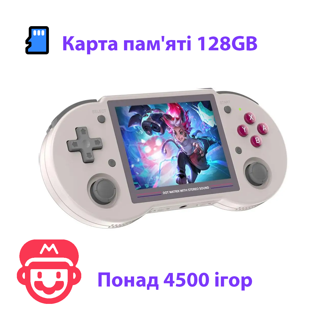 Портативна ігрова приставка Anbernic RG353PS Сіра + карта пам'яті 128GB