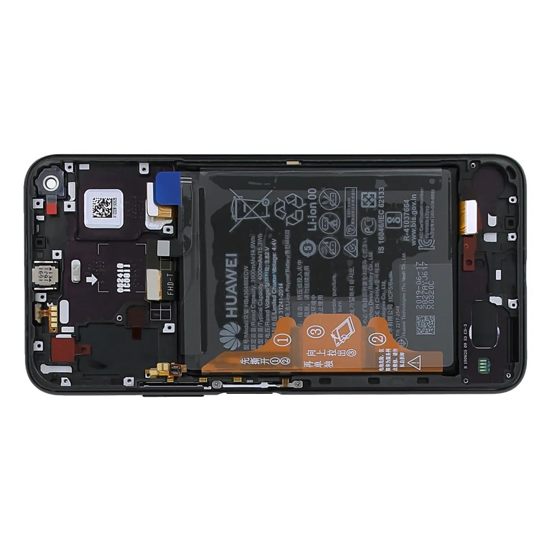 Дисплей Huawei Honor 20 Pro модуль в зборі з тачскріном і рамкою, Service Original, чорний