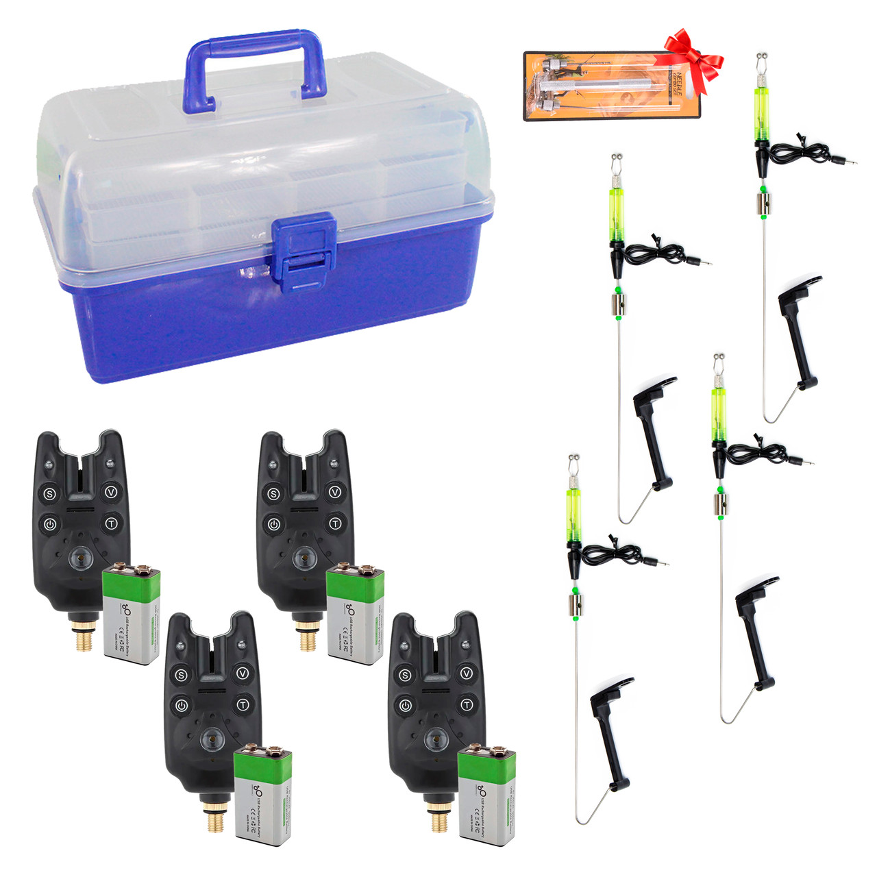 Комплект сигналізаторів Hirisi B1101 та свінгерів + ящик на 3 полички