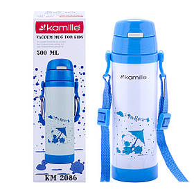 Термопляшка дитяча 550 мл Kamille Біло-синій (2000002746096)