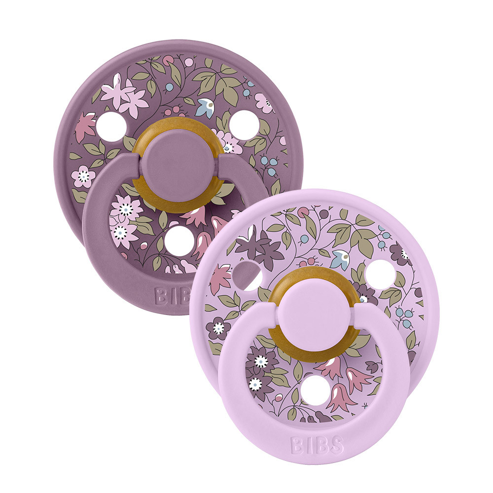Пустушка BIBS x Liberty Latex Round – Chamomile Lawn Violet Sky/Mauve Mix (2шт в упаковці) від 6міс., фото 1
