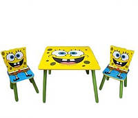 Набір дитячих меблів Столик + 2 стільчики «Sponge Bob» D 06449