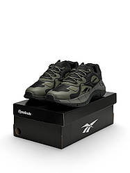 Чоловічі кросівки Reebok Zig Kinetica || Army Green Black (Хакі) Взуття Рібок Зиг Кинетика текстиль нейлон демісезон