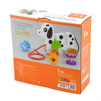 Дерев'яна каталка Viga Toys Собачка з шестернями (50977), фото 4