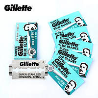 Бритвенные лезвия Gillette Super Blue Shaving Razor Blades - 5шт/уп. для T-образной бритвы