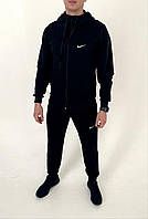 Мужской спортивный костюм Nike черный с капюшоном на молнии весенний осенний | Комплект Найк худи и штаны (N)