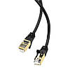 Мережевий інтернет кабель для роутера Kakusiga KSC-744 CAT6 High-Speed 1Gbts LAN RJ45 3м - Black, фото 4