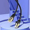 Мережевий інтернет кабель для роутера Kakusiga KSC-744 CAT6 High-Speed 1Gbts LAN RJ45 3м - Black, фото 6
