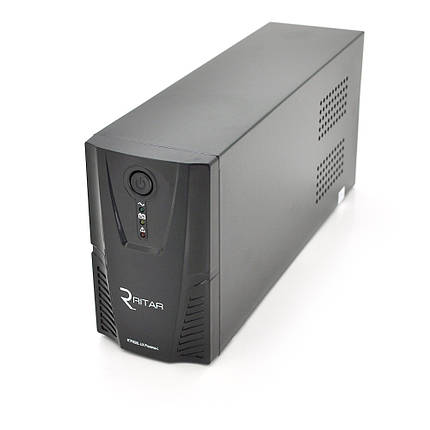 ДБЖ Ritar RTP650L-UX-IEC (390W) Proxima-L, LED, AVR, 3st, USB, 4xIEC-320 C14, 145-290Vac, 1x12V7Ah, plastik, фото 1