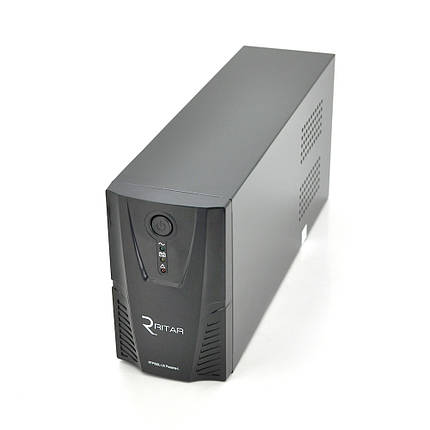 ДБЖ Ritar RTP600L-UX-IEC (360W) Proxima-L, LED, AVR, 3st, USB, 4xIEC-320 C14, 145-290Vac, 1x12V7Ah, plastik, фото 1
