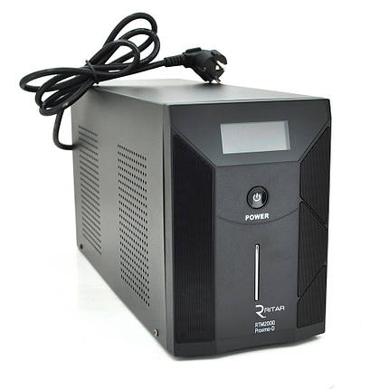 ДБЖ Ritar RTM2000 (1200W) Proxima-D LCD, AVR, 2st, 3xSCHUKO socket, 4x12V7,5Ah, metal Case, фото 1