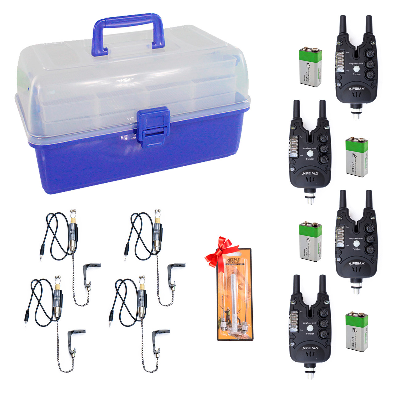 Комплект сигналізаторів Feima FA-28 та свінгерів + ящик на 3 полички