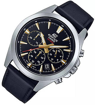 Чоловічий наручний годинник кварцовий сталевий з датою Casio Edifice EFV-630 Годинники Касіо водонепроникні хронограф