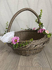 Великодній кошик зі штучного ротангу прованс 7л.
