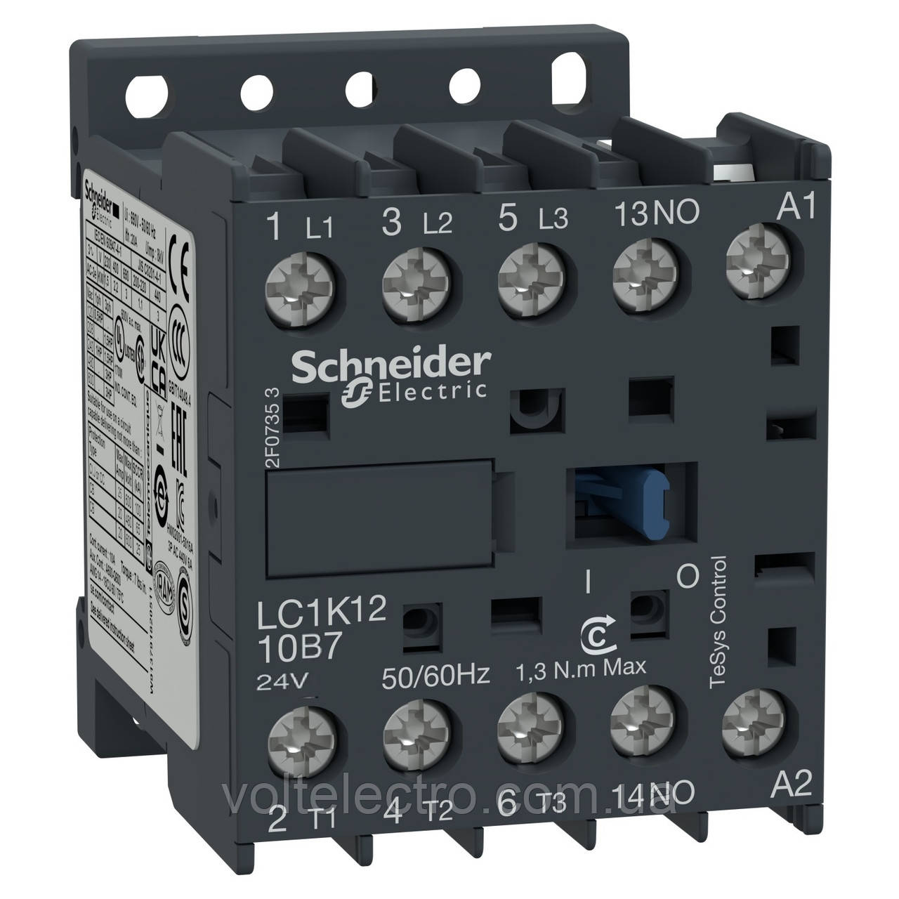 Контактор Shneider Electric TeSys K 3P 12A НВ ~24В змінний струм 50/60 Гц