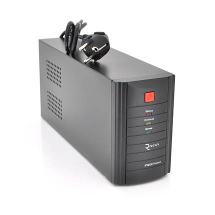 ДБЖ Ritar RTM600 (360W) Proxima-L, LED, AVR, 2st, 2xSCHUKO socket, 1x12V7Ah, metal Case ( 300 х 85 х140 ) Q4, фото 1
